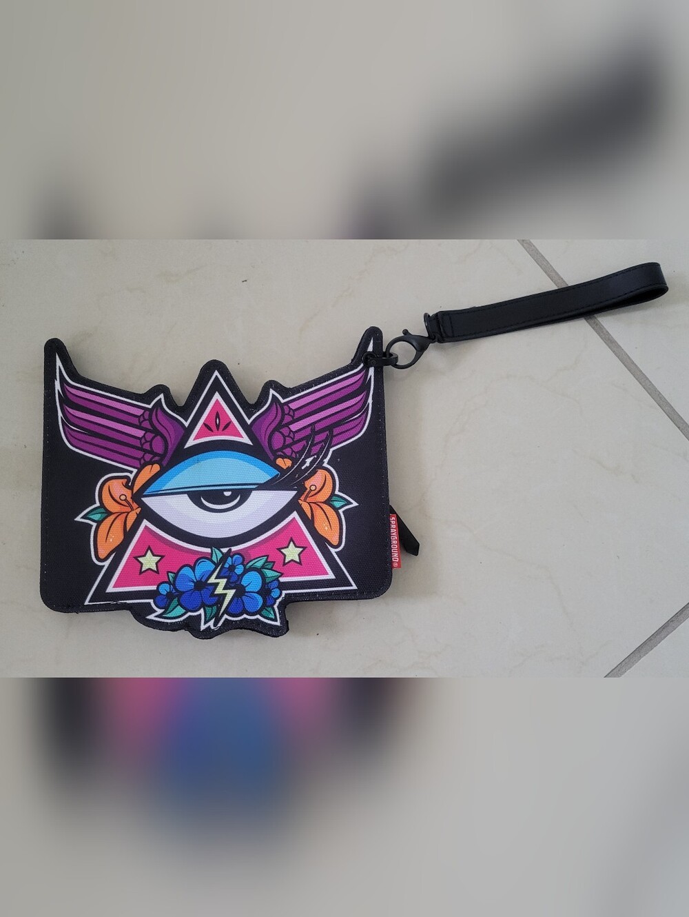 Sprayground All Seeing Eye Wristlet Clutch Streetwear Graphic Festival Hippie